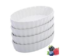 Westmark 4 Coupelles de Service pour Crème Brulée, Ovales, Convient pour le Four/Micro-Ondes, Dimensions: 13,5 x 8,1 x 2,7 cm, Porcelaine, Blanc, 23302260