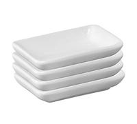Westmark 4 Petits Bols en Céramique, Rectangulaire, Petit, Dimensions: 7,8 x 5 x 1,5 cm, Céramique, Tapas + Friends, Blanc, 6975224A