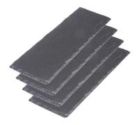 Westmark 4 Schieferplatten, Servier-Set, 30 x 10 cm, fett- & wasserabweisend, kreidbar - rustikale & hygienisch Servierplatte - Ideal für Fingerfood, Käse, Vorspeisen, Desserts und mehr (Anthrazit)