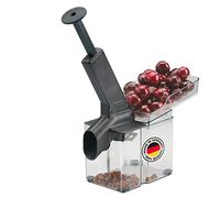 Westmark 4070226Z Dénoyauteur de cerises "Special Dark Edition", grande cassette, revêtement spécial de haute qualité, aluminium/plastique/acier inoxydable, anthracite