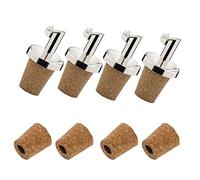 Westmark 479022E3 Lot de 4 becs verseurs à vinaigre/huile + 4 bouchons de rechange en métal/acier inoxydable, liège naturel, inox spécial vinaigre
