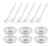 Westmark 6 coquetiers, ronds, ø10 cm + 6 cuillères à oeufs 14,5cm, plastique de haute qualité, Punto, blanc, 206222E6