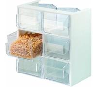 Westmark Unité de Distribution, 6 Distributeurs, Capacité : env. 1 L, Plastique, Venezia, Transparent/Blanc, 78052240