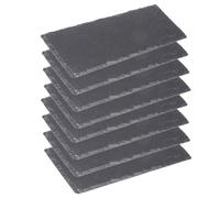 Westmark 8 Naturschiefer-/Servierplatten, mit Kratzschutz, Fläche: je 30 x 10 cm, Schiefer, Tapas + Friends, Anthrazit, 694222E3