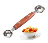Westmark Ball Carver Double Face Woody - Petite Cuillère Parisienne à Melon, Kiwi, autres Fruits et Légumes Ainsi Que pour Glace, Fromage Ou Beurre - Acier Inoxydable, Bois