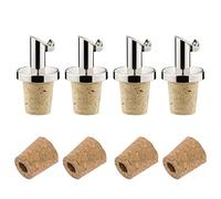 Westmark Becs Verseurs à Huile/ Vinaigre pour Bouteilles + 4 Bouchons de Rechange, avec Clapet, Métal/inox, Bouchon en Liège, Inox Öl-Spezial, 478022E3