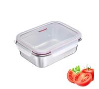 Westmark Boîte à déjeuner en acier inoxydable - Boîte à déjeuner étanche - Passe au micro-ondes et au four, sans BPA - Boîte à bento pour l'école, le travail et la garderie - Argent, 1300 ml