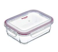 Westmark Boîte de Conservation en Verre, Couvercle Clipsable, Volume: 370 ml, Hermétique, Adapté à la Congélation, Micro-Ondes, Four, Sans BPA, Verre/Plastique/Silicone, Transparent/Rouge, 234122E1