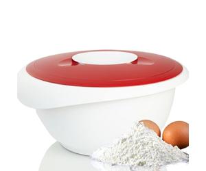 Westmark Bol de Mélange avec Couvercle Deux Parties, 2,5 L, Avec Verseur, Plastique, Blanc/Rouge, 3153227R