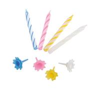 Westmark Bougies d'Anniversaire et de Fête, 24 Pièces, Avec Bobèches, Cire/Plastique, Multicolores, 52092280