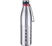 Westmark Bouteille Isotherme, Conserve au Chaud/Froid 8 Heures, Résistant au Gaz Carbonique, 1000 ml, Acier Inoxydable/Silicone/Plastique, Sans BPA, Viva, Argent/Rouge, 5284226S