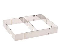Westmark Cadre à Gâteaux/Pizza, Cadre de cuisson avec Séparateur, Longueur et Largeur Réglables, Acier inoxydable, Argenté, 31322260