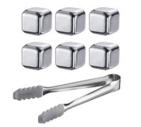 Westmark Cosmo 52143360 Lot de 6 glaçons en acier inoxydable 18/8 avec pince Argenté