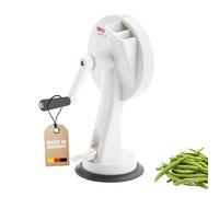 Westmark Coupe-haricots avec 2 ouvertures de coupe et pied ventouse, Couteaux en Acier inoxydable/boîtier en plastique, Blanc/anthracite, 11842260
