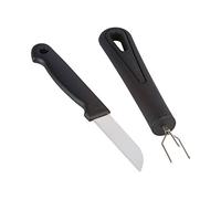Westmark Couteau + Fourchette à 3 Dents pour Pomme de Terre, Set de 2 Pièces, Acier Inoxydable/Plastique, Gentle/Techno, Argent/Noir, 28152280