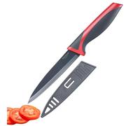 Westmark Couteau Multi-Usages, Longueur de la lame: 12cm, Protège-Lame, Acier Inoxydable/Plastique, Gris/Rouge, 14532280