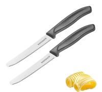 Westmark Couteaux à petit-déjeuner Daily-Slice - 2 couteaux à double lame dentelée, idéaux pour pain, petits pains et tomates, compatible lave-vaisselle - Acier inoxydable