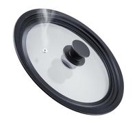 Westmark Couvercle universel avec Bord en Silicone - Polyvalent pour Casseroles et Poêles de 24 à 28 cm de Diamètre, Verre de Sécurité Résistant à la Chaleur - 290 × 290 × 51 mm