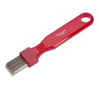 Westmark Décorateur à Cornichon/Coupe-cornichon à 7 lames, longueur : 16,3 cm, acier inoxydable/plastique, rouge/argenté, 51242260