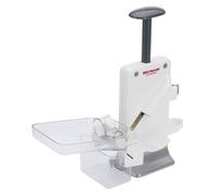 Westmark Dénoyauteur à Cerises et à Prunes, Dénoyauteur Combiné, extra rapide : pour 2 Cerises à la fois, hauteur : 32,5 cm, Plastique/inox/aluminium, Steinomat, Blanc/argenté, 40602260