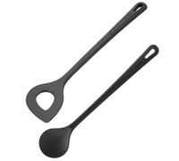 Westmark Ensemble de 2 Pièces de Cuillères à Mélanger plus Cuillère à Trou Pointu, à Risotto - Idéal pour Mélanger les Aliments dans une Poêle ou une Casserole enduite - Noir, 288422E6