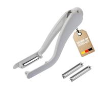 Westmark Éplucheur de Légumes/Double Éplucheur d'Asperges, 2 Lames de Rechange en acier inoxydable incluses, Peel-Star KS, plastique, Blanc/argenté, 606022E6