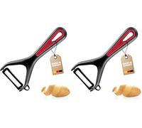 Westmark Éplucheur de Légumes et Asperges avec Lame en Céramique et emporte-pièce, Gallant, noir/rouge, 291122E1 (Lot de 2)