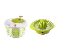 Westmark Essoreuse à Salade, Capacité : 4,4 L, ø 23,5 cm, Plastique, Sans BPA, Spinderella & Presse-Orange/Citron/Lemon avec Récipient, Diamètre : 18,7 cm, Capacité : 0,5 litre