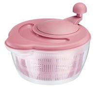Westmark Essoreuse à salade Fortuna - 5 l, Ø 26 cm, sans BPA | Laver, essorer et servir, avec bec verseur, bouton rotatif ergonomique, plastique, transparent/rose, 2432224P