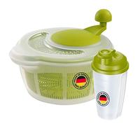 Westmark Essoreuse à salade Fortuna - 5 l, avec shaker Mixery 0,5 l | Mécanisme fluide, couvercle à bec verseur, shaker à disque mélangeur, Made in Germany, sans BPA, vert, 243222E7
