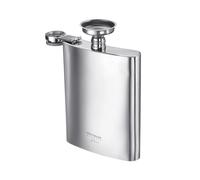 Westmark Flasque Delano - petite gourde de poche avec entonnoir, récipient pour boire en déplacement, bouteille de poche, lavable en lave-vaisselle - 236 ml, acier inoxydable