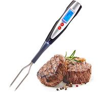 Westmark Fourchette à Viande avec Thermomètre, Avec Ecran LED et Lampe, Longueur: 38,5 cm, Acier Inoxydable/Plastique/Silicone, Argenté/Noir/Rouge, 15042280