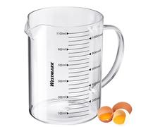 Westmark Gobelet Doseur - Idéal pour Mesurer les Ingrédients de Cuisine et de Pâtisserie, Adapté au Micro-Ondes, Résistant à la Température, Poignée Ergonomique - 1,1 Litres