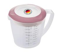 Westmark Gobelet Mélangeur/Doseur avec Protection Contre les Éclaboussures, Couvercle et Bec Verseur, en Plastique, Capacité: 1,4 L, Helena, Transparent/Rose, 3105227P