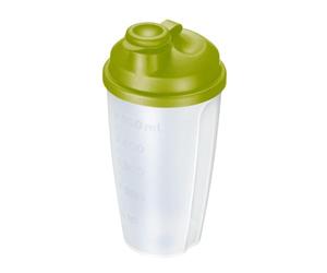 Westmark Gobelet Mélangeur/Shaker avec Echelle/Graduation de mesure, Disque Mélangeur amovible et Bec verseur refermable, Capacité : 0,5 l, Plastique, sans BPA, Mixery, Couleur : Translucide/vert, 2435227A