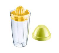 Westmark Gobelet Shaker/Mélangeur avec Disque Mélangeur Amovible et Presse-Citron, Capacité : 0,5 l, hauteur : 18,7 cm, Plastique, sans BPA, Press + Shake, Couleur : Clair/vert/jaune, 30792270