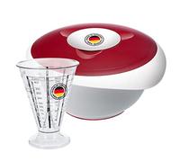 Westmark Kit de cuisson : 1 bol mélangeur avec couvercle en deux parties (3,5 l) + 1 gobelet doseur à cône de mesure en plastique Blanc/rouge/transparent