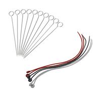 Westmark Lot de 10 aiguilles à roulette + 6 cordes de rôtissage, 2 pièces, acier inoxydable/silicone, argent/rouge/gris clair/gris foncé 152422E6