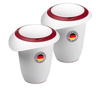 Westmark Lot de 2 batteurs en plastique avec couvercle en 2 parties, 1 l, avec bec verseur, blanc, rouge, 315122E3