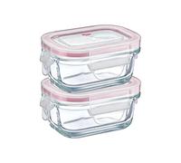 Westmark Lot de 2 boîtes de conservation en verre avec couvercle à clip - Capacité : 120 ml chacune - Passe au congélateur - Passe au micro-ondes et au four - Verre/silicone/plastique - Transparent