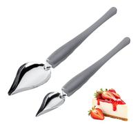 Westmark Lot de 2 cuillères à décorer - Idéales pour dresser artistiquement sauces, desserts ou chocolats ; 2 tailles pour des traits fins et des points - Acier inoxydable, PP