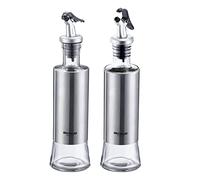 Westmark Lot de 2 distributeurs de vinaigre/huile à une seule main, capacité de 300 ml, plastique/verre/acier inoxydable, Lisbonne, transparent/argent/noir, 63392260