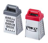 Westmark Lot de 2 mini râpes carrées avec quatre surfaces de râpe en acier inoxydable/plastique, poignée argenté/colorée, 116922E3