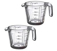 Westmark Lot de 2 mini verres mesureurs 40 ml, 4 graduations différentes, passent au four, au micro-ondes et au congélateur, Shorty Transparent/noir, 305522E3
