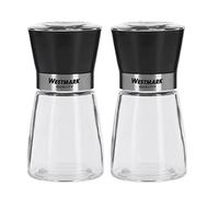 Westmark Lot de 2 moulins à épices avec broyeur en céramique, verre/céramique/plastique, transparent/noir/argent, 63552260