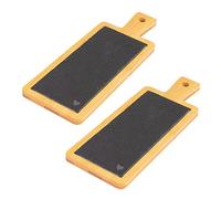Westmark Lot de 2 planches de service carrées en bambou et ardoise naturelle avec motif et poignée 23 x 9 cm Bambou/ardoise Tapas + Friends Marron clair/anthracite 697022E3