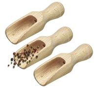Westmark Lot de 3 pelles à épices - Volume de remplissage : 2 g (farine)/3 ml - Bois de hêtre - Mini marron clair - 91932270