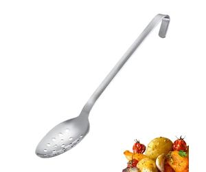 Westmark Louche Pro - Cuillère de cuisine en acier inoxydable avec trous et crochet de suspension - Cuillère à légumes et cuillère de service pratiques - Argent, 38 cm