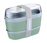 Westmark Lunch box Maxi - Boîte bento compartimentée, bacs de 760, 830 et 425 ml pour meal prep, école et bureau, compatible micro-ondes, fabriquée en Allemagne - Vert menthe