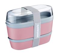 Westmark Lunch box Maxi - Boîte compartimentée style bento, bacs de 760, 830 et 425 ml pour meal prep, école et bureau, compatible micro-ondes, fabriquée en Allemagne - Rose